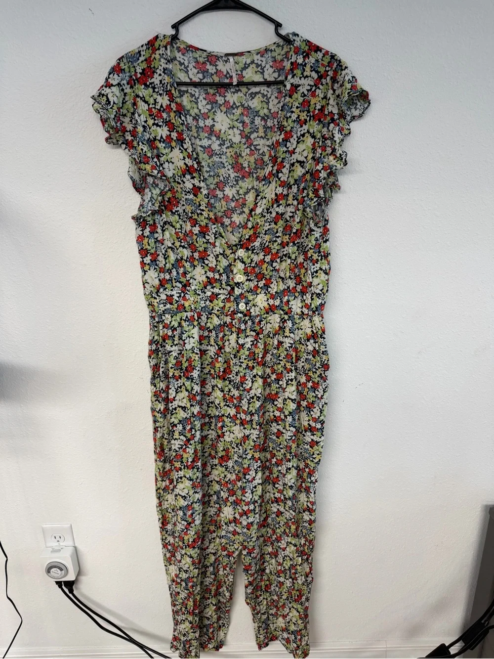Free People Multi-Color Floral Jumpsuit